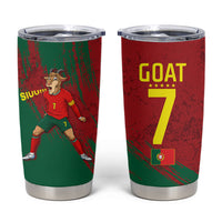 Portugal Football Tumbler Cup Goat Number 7 Greatest Of All Time Abstract Grunge