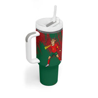 Portugal Football Tumbler With Handle Goat Number 7 Greatest Of All Time Abstract Grunge