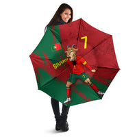 Portugal Football Umbrella Goat Number 7 Greatest Of All Time Abstract Grunge