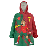 Portugal Football Wearable Blanket Hoodie Goat Number 7 Greatest Of All Time Abstract Grunge