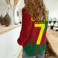 Portugal Football Women Casual Shirt Goat Number 7 Greatest Of All Time Abstract Grunge