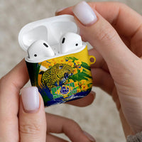 Brazil Independence Day AirPods Case Roaring Jaguar Christ Redeemer Tropical Floral