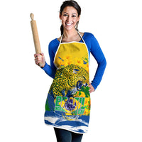 Brazil Independence Day Apron Roaring Jaguar Christ Redeemer Tropical Floral