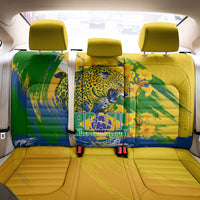 Brazil Independence Day Back Car Seat Cover Roaring Jaguar Christ Redeemer Tropical Floral