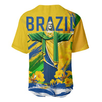 Brazil Independence Day Baseball Jersey Roaring Jaguar Christ Redeemer Tropical Floral