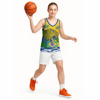 Brazil Independence Day Basketball Jersey Roaring Jaguar Christ Redeemer Tropical Floral