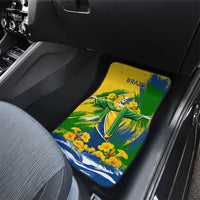 Brazil Independence Day Car Mats Roaring Jaguar Christ Redeemer Tropical Floral