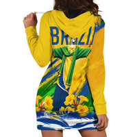 Brazil Independence Day Hoodie Dress Roaring Jaguar Christ Redeemer Tropical Floral
