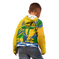 Brazil Independence Day Kid Hoodie Roaring Jaguar Christ Redeemer Tropical Floral