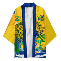 Brazil Independence Day Kimono Roaring Jaguar Christ Redeemer Tropical Floral