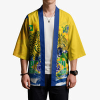 Brazil Independence Day Kimono Roaring Jaguar Christ Redeemer Tropical Floral