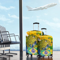 Brazil Independence Day Luggage Cover Roaring Jaguar Christ Redeemer Tropical Floral