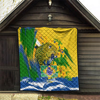 Brazil Independence Day Quilt Roaring Jaguar Christ Redeemer Tropical Floral