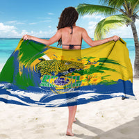 Brazil Independence Day Sarong Roaring Jaguar Christ Redeemer Tropical Floral