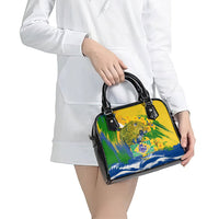 Brazil Independence Day Shoulder Handbag Roaring Jaguar Christ Redeemer Tropical Floral