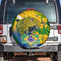 Brazil Independence Day Spare Tire Cover Roaring Jaguar Christ Redeemer Tropical Floral