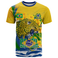 Brazil Independence Day T Shirt Roaring Jaguar Christ Redeemer Tropical Floral