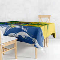 Brazil Independence Day Tablecloth Roaring Jaguar Christ Redeemer Tropical Floral