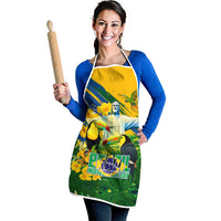 Brazil Independence Day Apron One Nation One Heart - Tropical Toucan Macaw Christ Redeemer