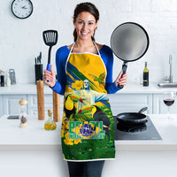 Brazil Independence Day Apron One Nation One Heart - Tropical Toucan Macaw Christ Redeemer