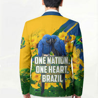 Brazil Independence Day Blazer One Nation One Heart - Tropical Toucan Macaw Christ Redeemer