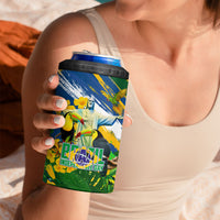 Brazil Independence Day 4 in 1 Can Cooler Tumbler One Nation One Heart - Tropical Toucan Macaw Christ Redeemer