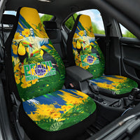 Brazil Independence Day Car Seat Cover One Nation One Heart - Tropical Toucan Macaw Christ Redeemer