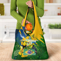 Brazil Independence Day Grocery Bag One Nation One Heart - Tropical Toucan Macaw Christ Redeemer