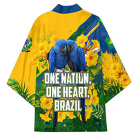 Brazil Independence Day Kimono One Nation One Heart - Tropical Toucan Macaw Christ Redeemer