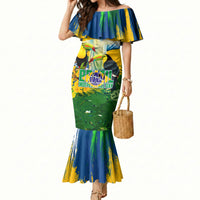 Brazil Independence Day Mermaid Dress One Nation One Heart - Tropical Toucan Macaw Christ Redeemer