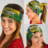 Brazil Independence Day Neck Gaiter One Nation One Heart - Tropical Toucan Macaw Christ Redeemer