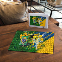 Brazil Independence Day Puzzle One Nation One Heart - Tropical Toucan Macaw Christ Redeemer