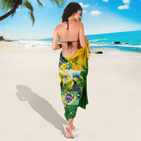Brazil Independence Day Sarong One Nation One Heart - Tropical Toucan Macaw Christ Redeemer