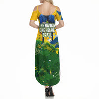 Brazil Independence Day Summer Maxi Dress One Nation One Heart - Tropical Toucan Macaw Christ Redeemer