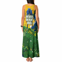 Brazil Independence Day Tank Maxi Dress One Nation One Heart - Tropical Toucan Macaw Christ Redeemer