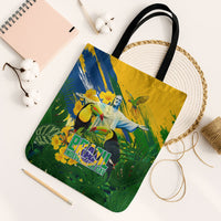Brazil Independence Day Tote Bag One Nation One Heart - Tropical Toucan Macaw Christ Redeemer