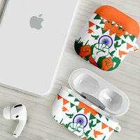 India Patriotic Freedom AirPods Case Flag Colors Raised Fist Typography Graphic