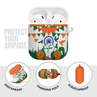 India Patriotic Freedom AirPods Case Flag Colors Raised Fist Typography Graphic