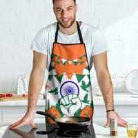 India Patriotic Freedom Apron Flag Colors Raised Fist Typography Graphic