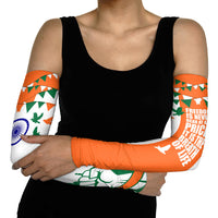 India Patriotic Freedom Arm Sleeves Flag Colors Raised Fist Typography Graphic