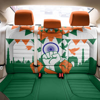 India Patriotic Freedom Back Car Seat Cover Flag Colors Raised Fist Typography Graphic