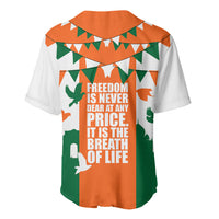 India Patriotic Freedom Baseball Jersey Flag Colors Raised Fist Typography Graphic