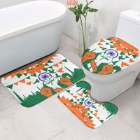 India Patriotic Freedom Bathroom Set Flag Colors Raised Fist Typography Graphic