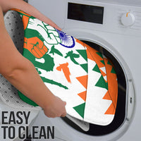 India Patriotic Freedom Bathroom Set Flag Colors Raised Fist Typography Graphic