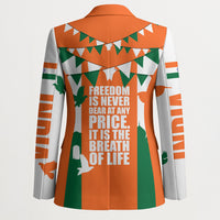 India Patriotic Freedom Blazer Flag Colors Raised Fist Typography Graphic