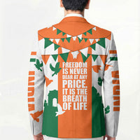 India Patriotic Freedom Blazer Flag Colors Raised Fist Typography Graphic