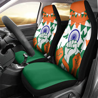 India Patriotic Freedom Car Seat Cover Flag Colors Raised Fist Typography Graphic