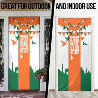 India Patriotic Freedom Door Cover Flag Colors Raised Fist Typography Graphic