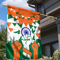 India Patriotic Freedom Garden Flag Flag Colors Raised Fist Typography Graphic