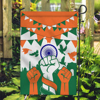 India Patriotic Freedom Garden Flag Flag Colors Raised Fist Typography Graphic